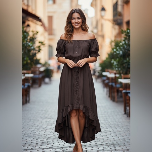 Black High Low Dress - Picture 1 of 9